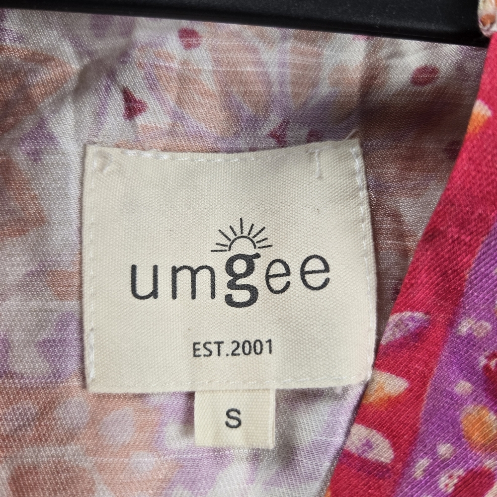 Umgee Floral Sunny Days Babydoll Mini Dress Pink Mix Flutter Sleeve Boho - Picture 8 of 11